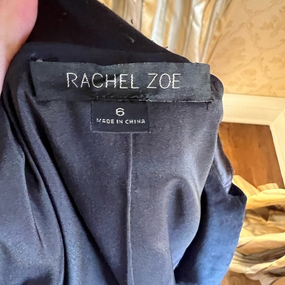 RACHEL ZOE BLACK VELVET TAILORED BLAZER W/satin trim size 6 - Picture 9 of 9